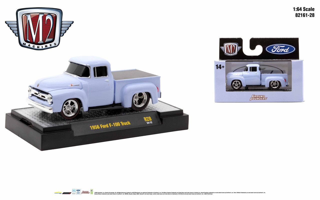 M2マシーン 1956 フォード F-100 - ティール 1956 Ford F-100 Pickup Truck Light Blue and Black Limited